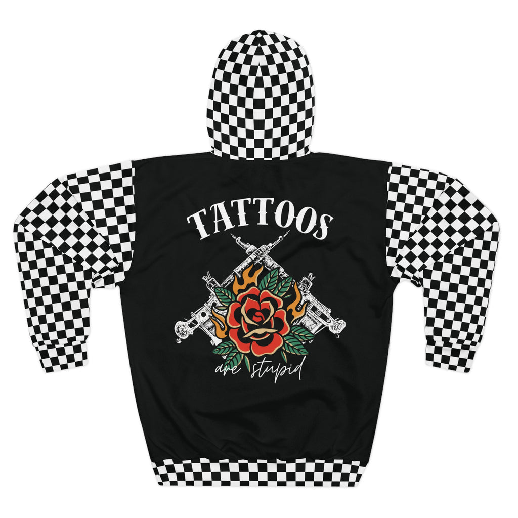'Tattoos are Stupid' Polyester Hoodie — Bold Graphic Pullover